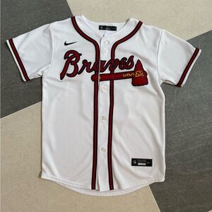 Nike Ronald Acuna Jr. Braves White Home Baseball Jersey Size Youth M 10-12